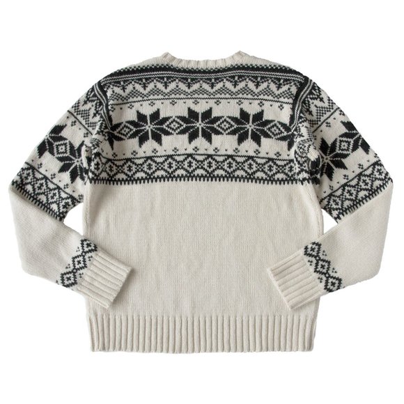NEW Polo Ralph Lauren Sweater! White Snowflake Design  Cotton Cashmere  SLIM FIT - Picture 2 of 4